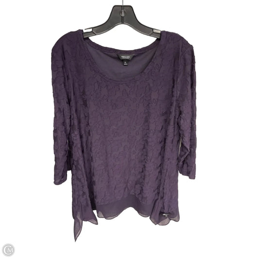 Top 3/4 Sleeve By Simply Vera In Purple, Size: Xl