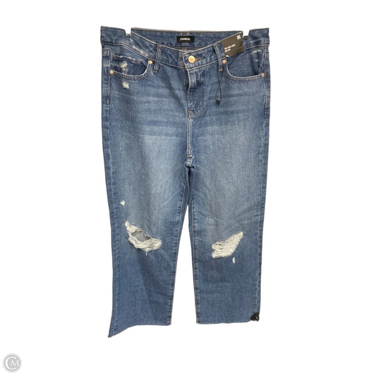 Jeans Cropped By Express In Blue Denim, Size: 8