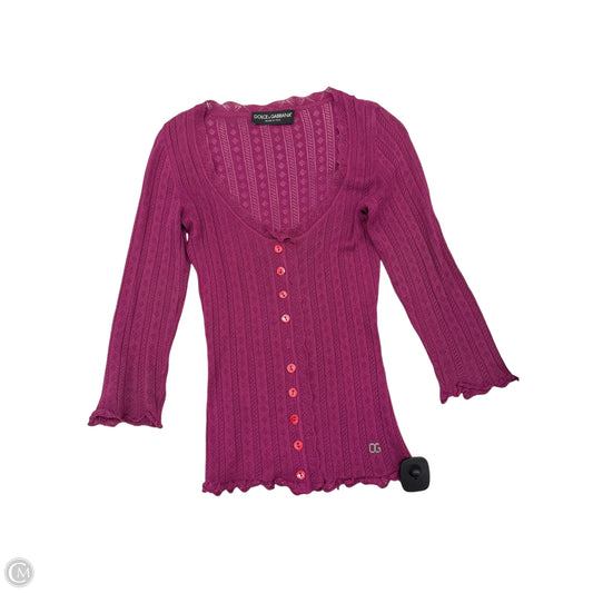 Cardigan Luxury Designer By Dolce And Gabbana In Purple, Size: S