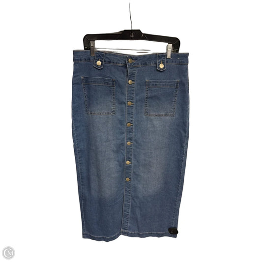 Skirt Midi By Maurices In Blue Denim, Size: 14