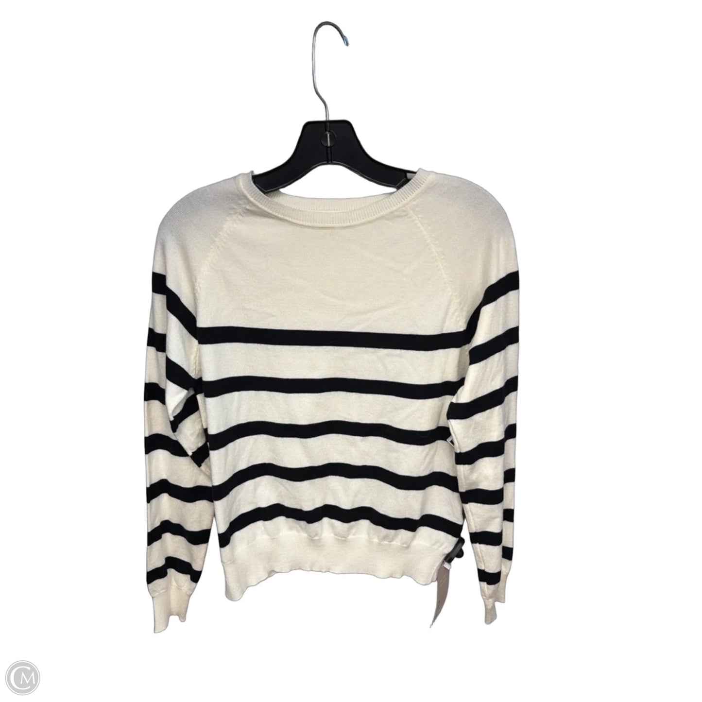 Top Long Sleeve By Emery Rose In Black & Cream, Size: M