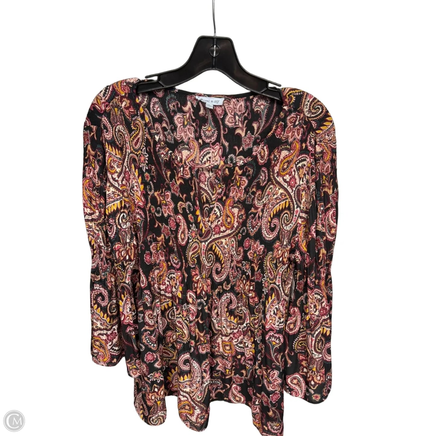 Top Long Sleeve By Clothes Mentor In Paisley Print, Size: L
