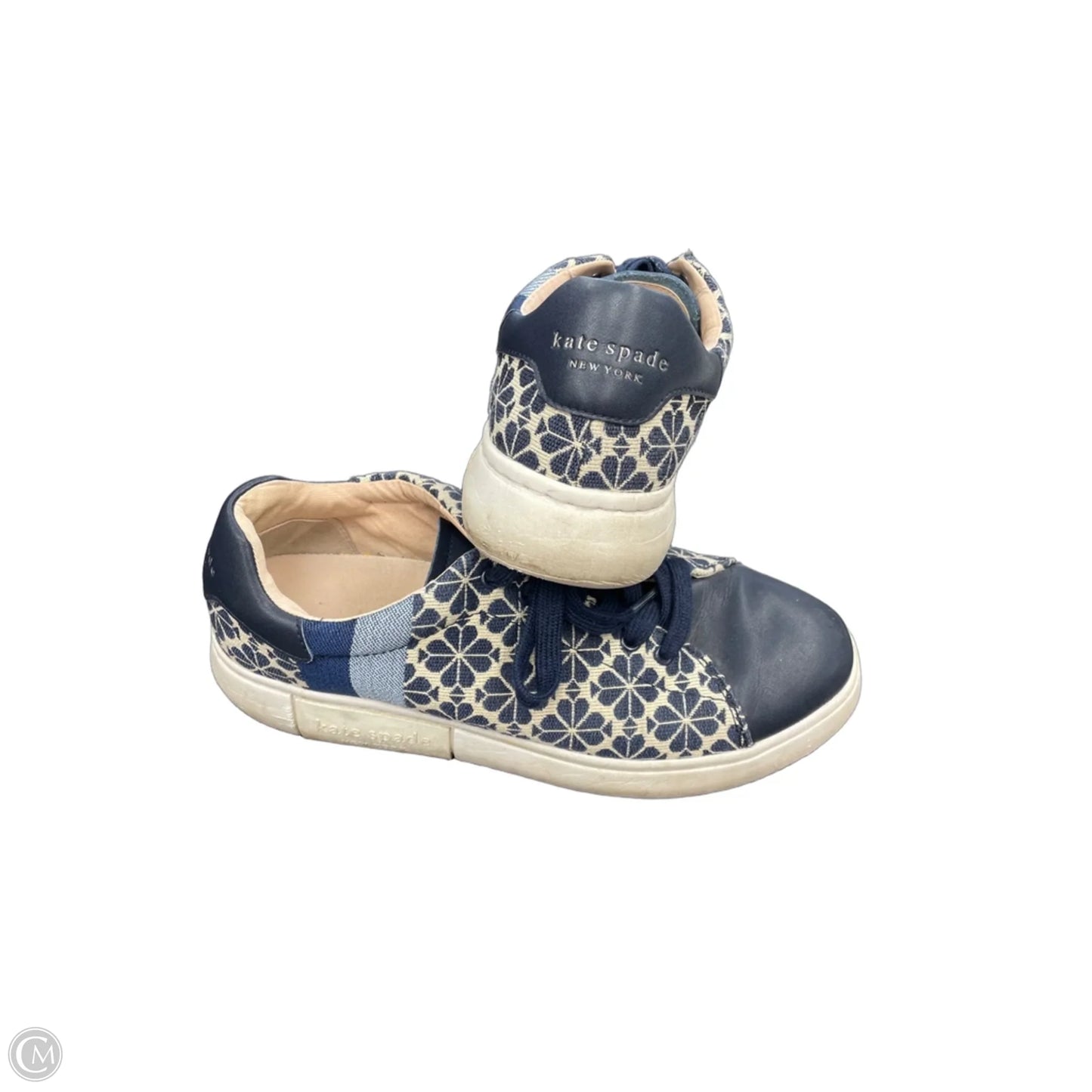 Shoes Designer By Kate Spade In Blue & Cream, Size: 10