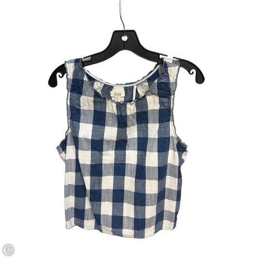 Top Sleeveless By Ana In Blue & White, Size: S