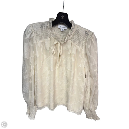 Top Long Sleeve By Evereve In Cream, Size: S