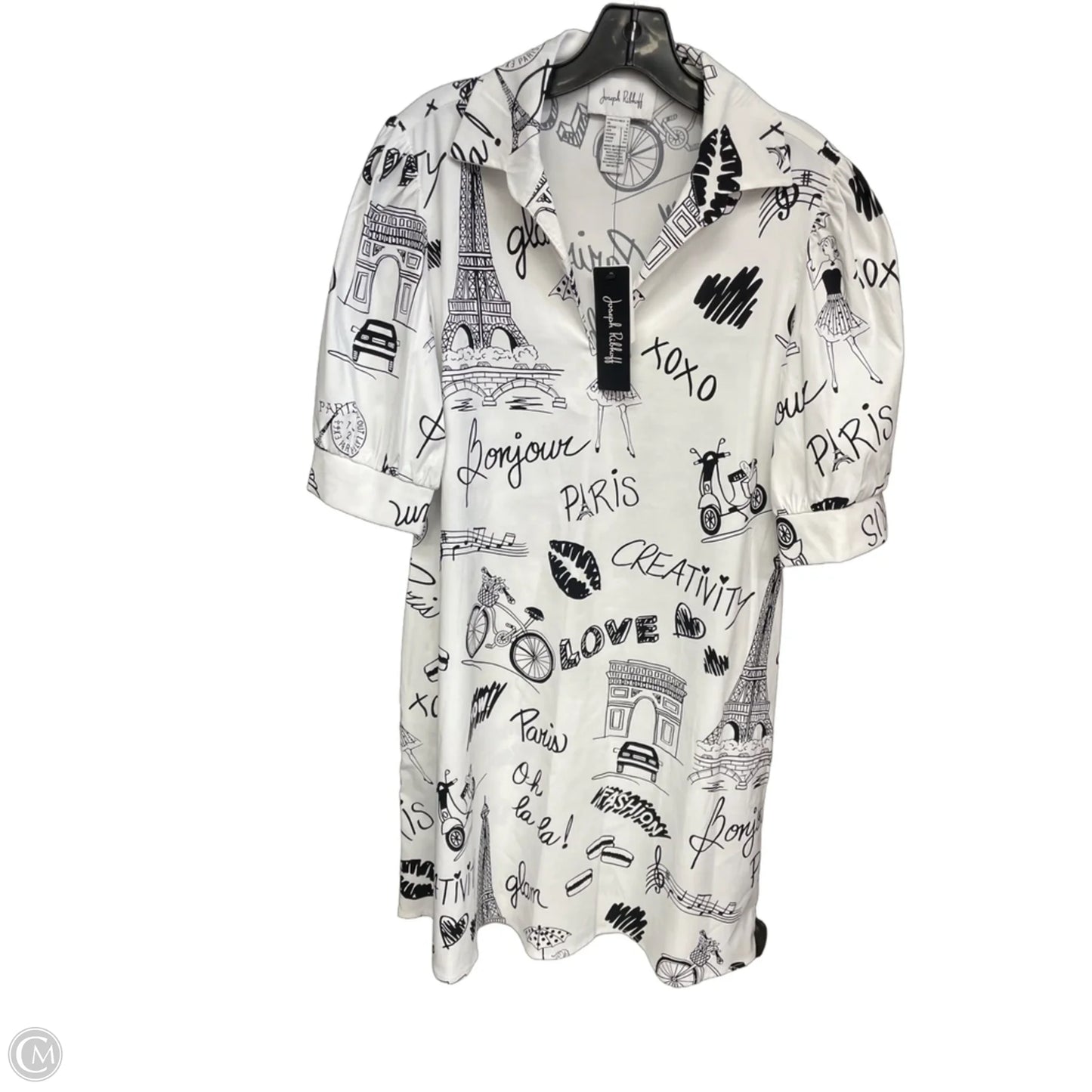 Dress Casual Midi By Joseph Ribkoff In Black & White, Size: 6