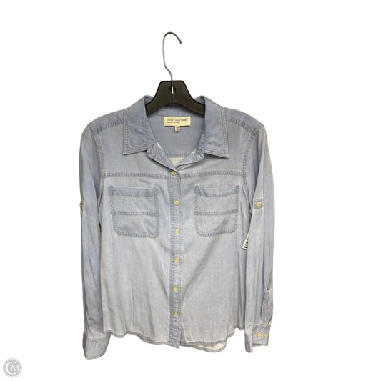 Top Long Sleeve By Jones New York In Blue Denim, Size: Mp