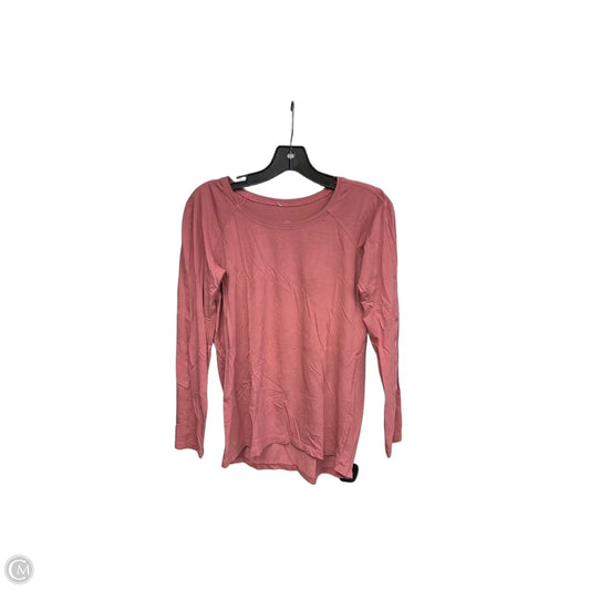Athletic Top Long Sleeve Crewneck By Lululemon In Coral, Size: S
