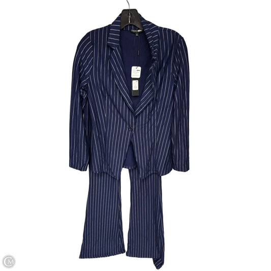 Pants Set 2pc By Fashion Nova In Blue & White, Size: M