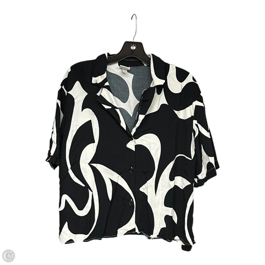 Top Short Sleeve By A New Day In Black & White, Size: L