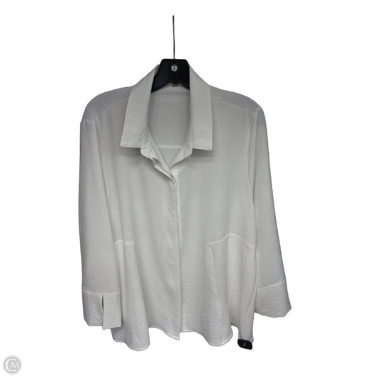 Top Long Sleeve By Clothes Mentor In White, Size: L