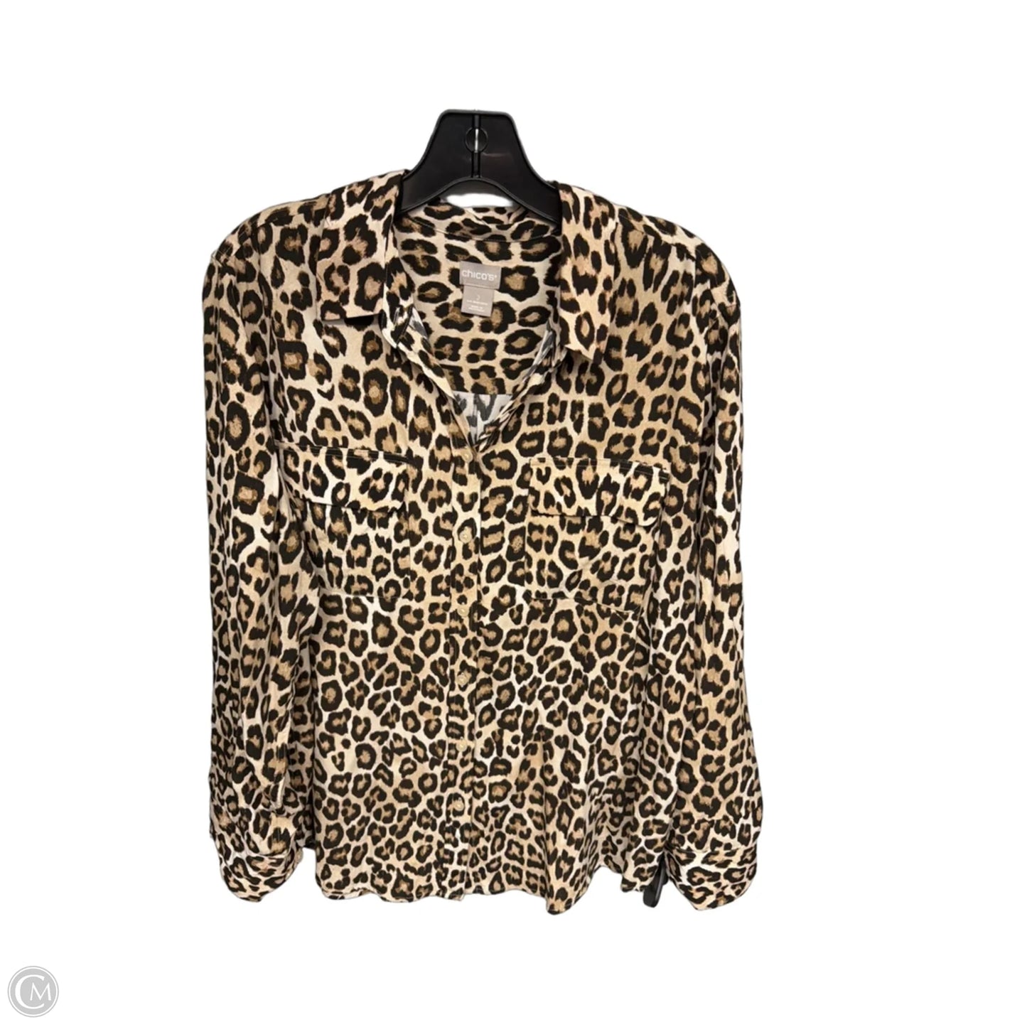 Top Long Sleeve By Chicos In Animal Print, Size: L