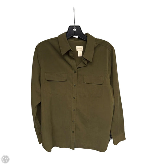 Top Long Sleeve By Chicos In Green, Size: M
