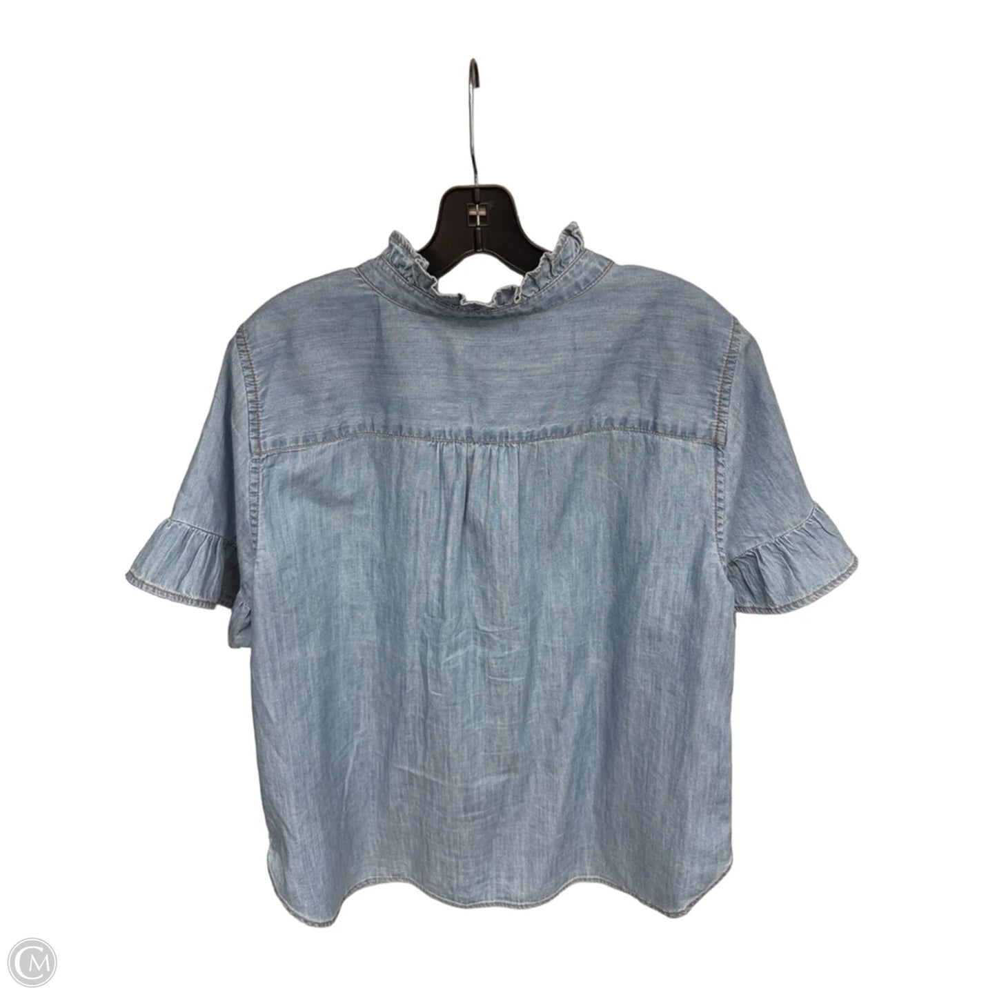 Top Short Sleeve By Talbots In Blue Denim, Size: L