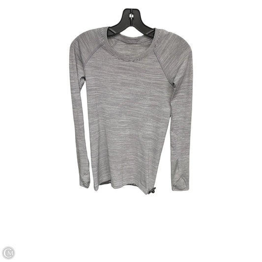 Athletic Top Long Sleeve Crewneck By Lululemon In Black & White, Size: 4