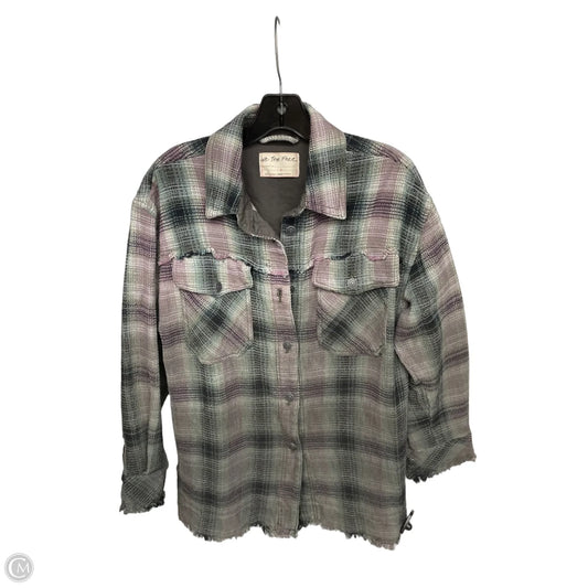 Jacket Shirt By We The Free In Green & Purple, Size: S