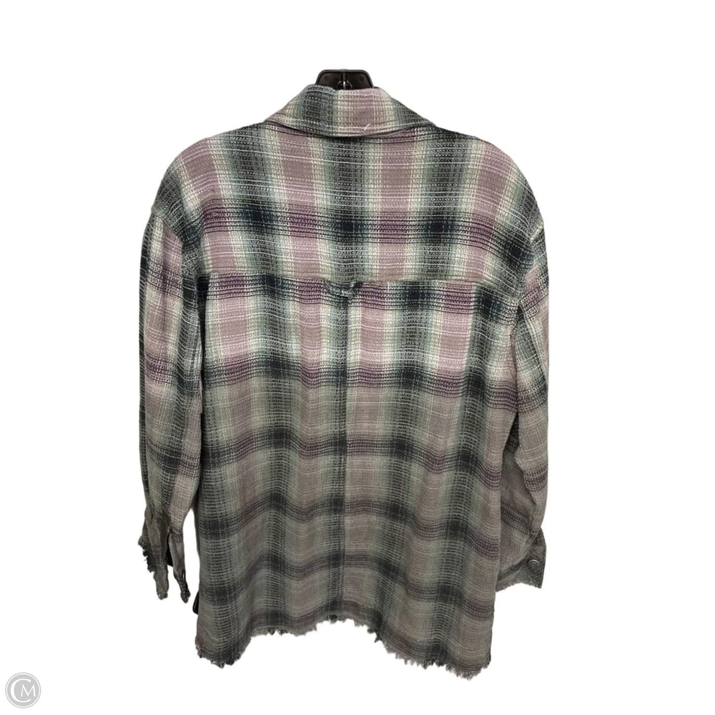 Jacket Shirt By We The Free In Green & Purple, Size: S