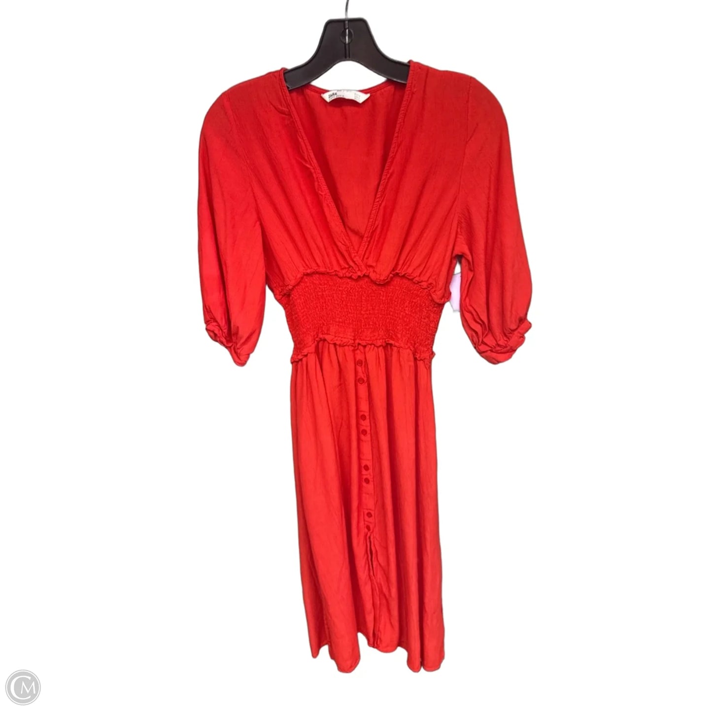 Dress Casual Midi By Zara In Red, Size: S