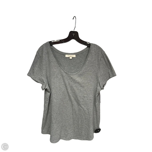 Top Short Sleeve By Loft In Grey, Size: L