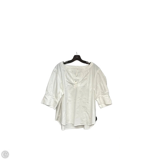 Top Short Sleeve By Anthropologie In White, Size: Xl