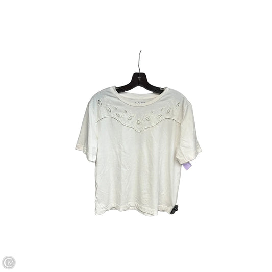 Top Short Sleeve By Loft In Cream, Size: S