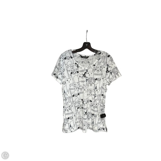 Top Short Sleeve By Clothes Mentor In Black & White, Size: L