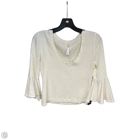 Top 3/4 Sleeve By Anthropologie In Cream, Size: S