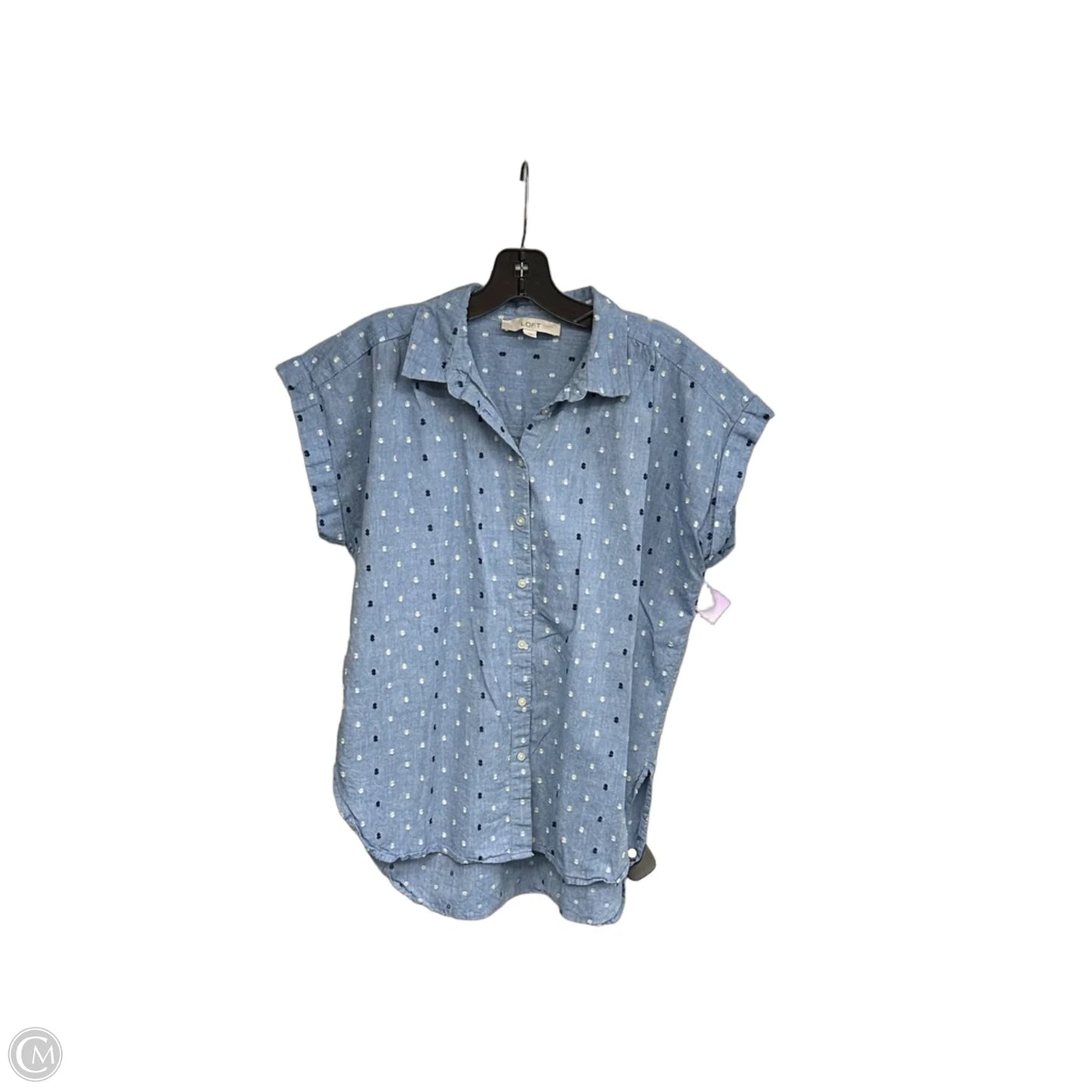 Top Short Sleeve By Loft In Blue Denim, Size: M