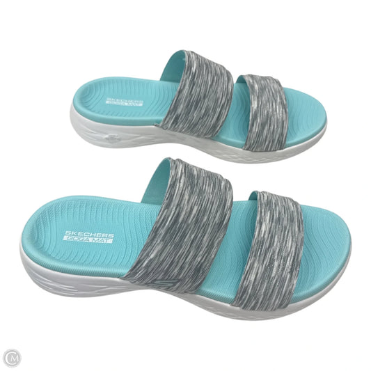 Sandals Flats By Skechers In Grey & White, Size: 7
