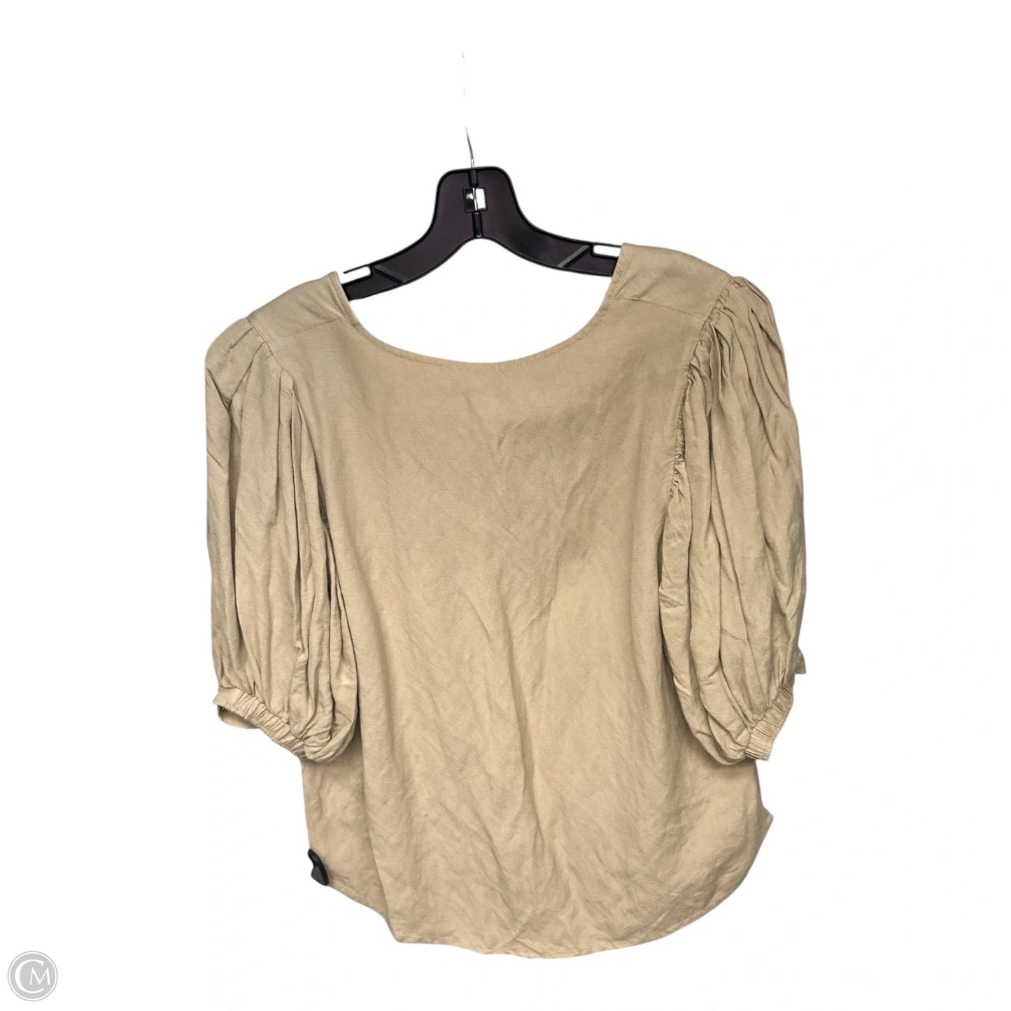 Top Short Sleeve By Express In Tan, Size: M