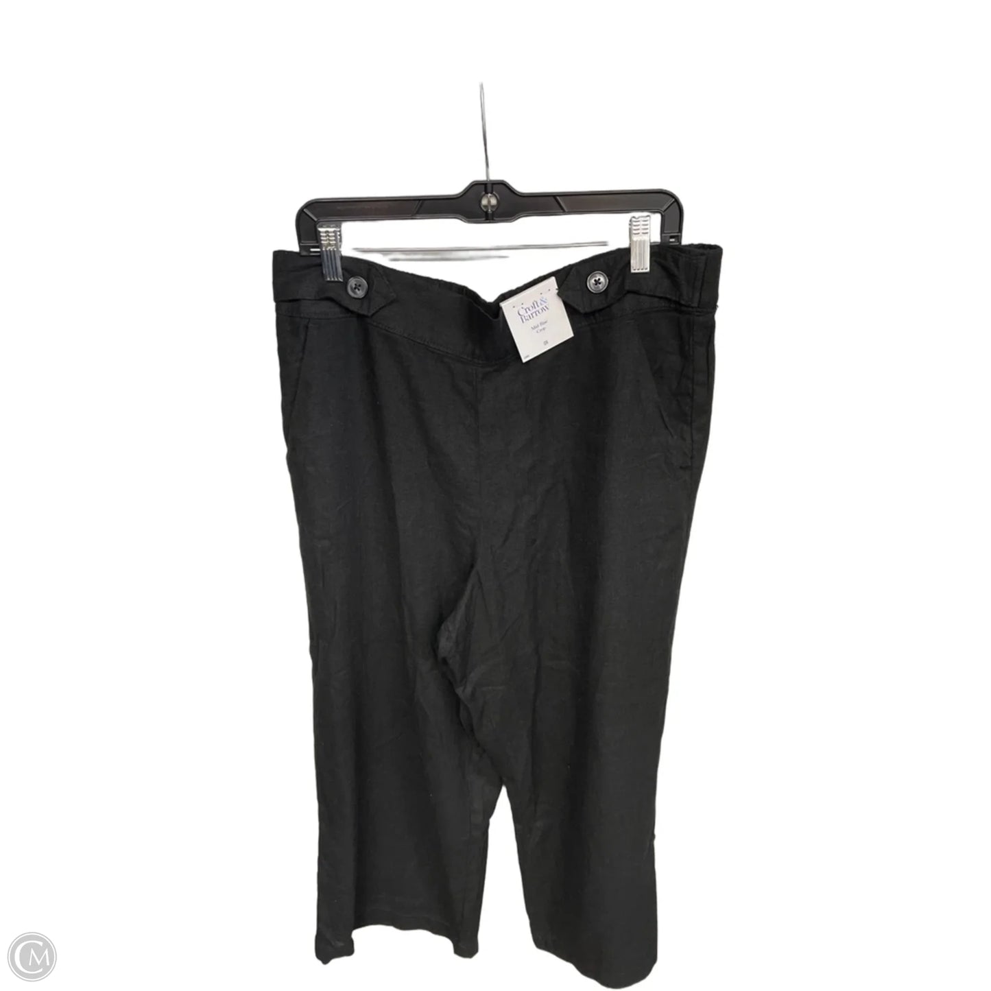 Pants Cropped By Croft And Barrow In Black, Size: Xl