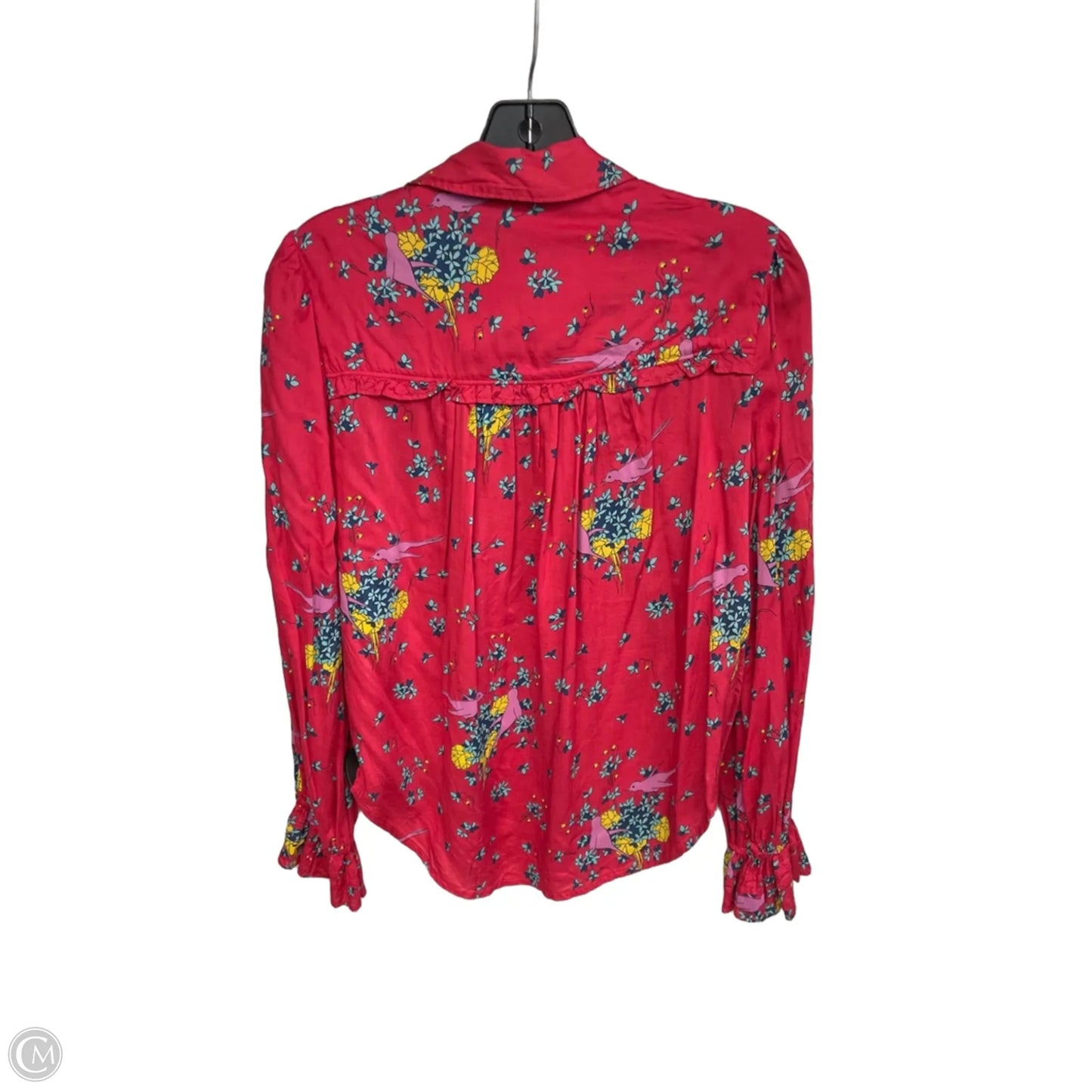 Top Long Sleeve By Maeve In Red & Silver, Size: 2