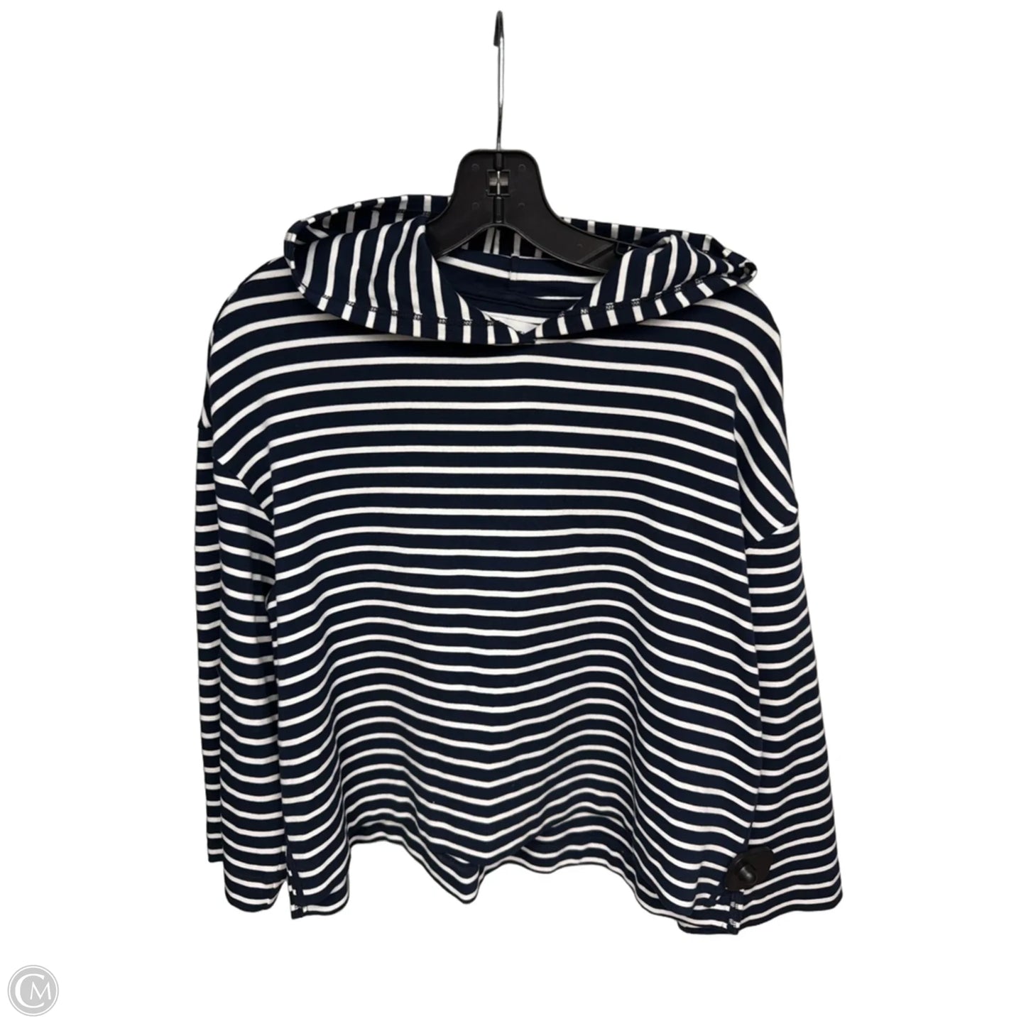 Sweatshirt Hoodie By Evereve In Blue & White, Size: M