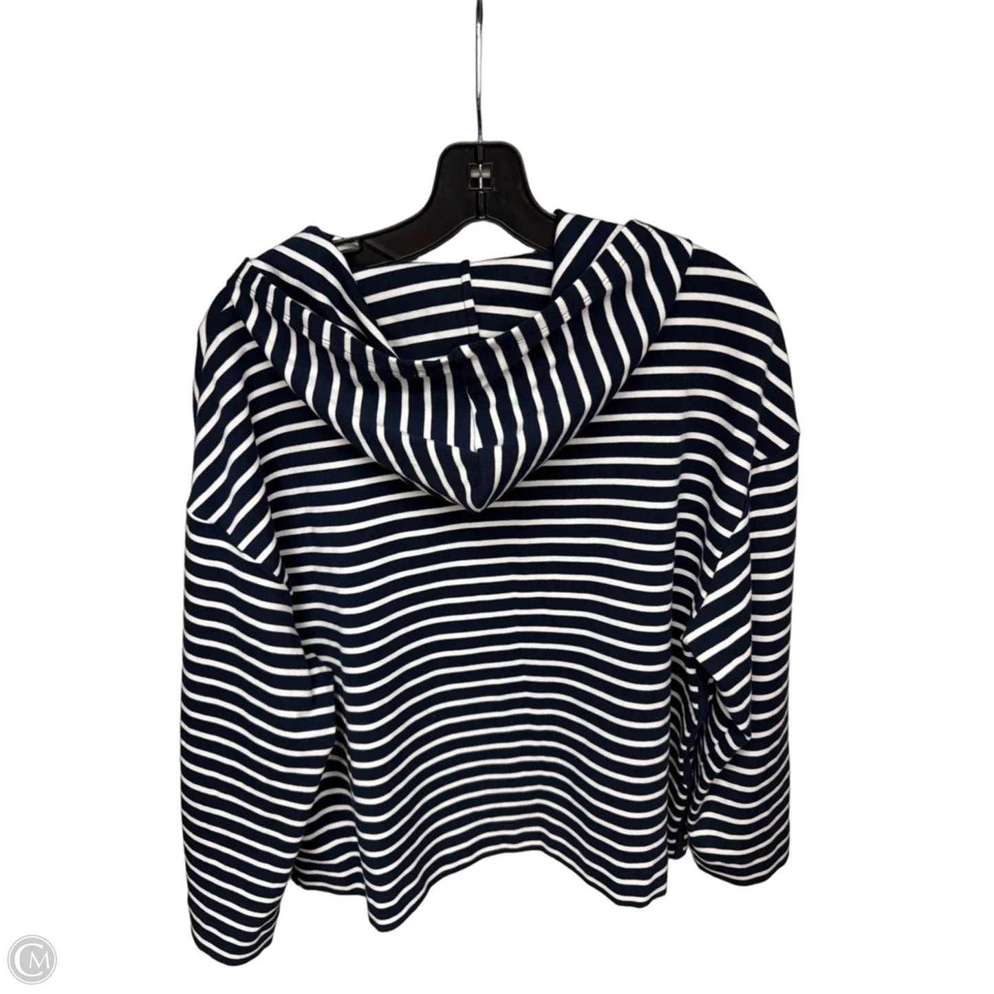 Sweatshirt Hoodie By Evereve In Blue & White, Size: M
