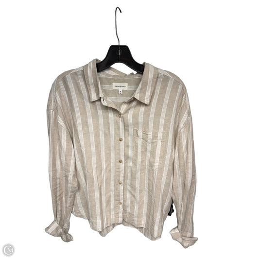 Top Long Sleeve By Thread And Supply In Beige, Size: M