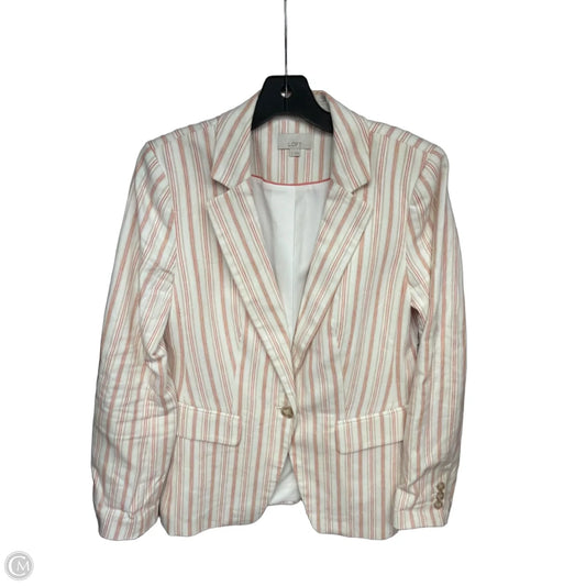 Blazer By Loft In Orange & White, Size: 8