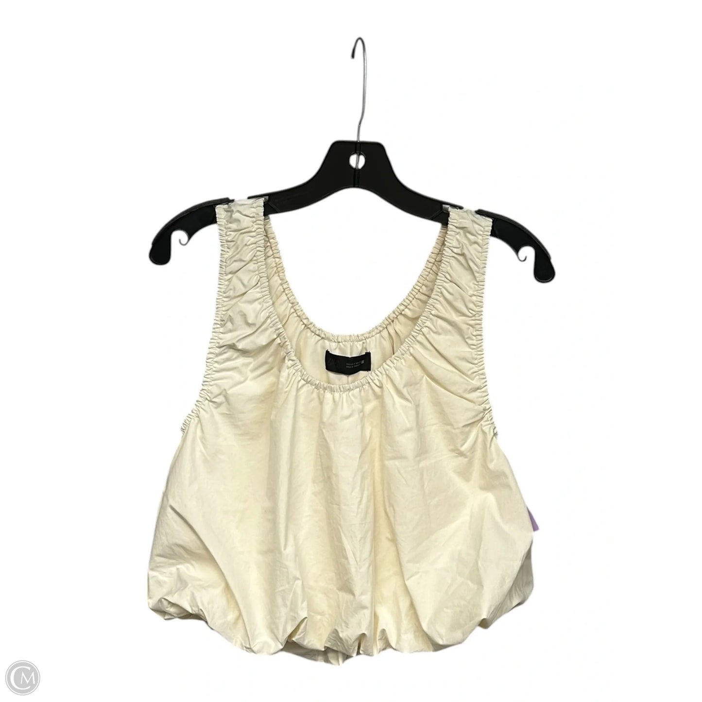 Top Sleeveless By Zara In Cream, Size: S
