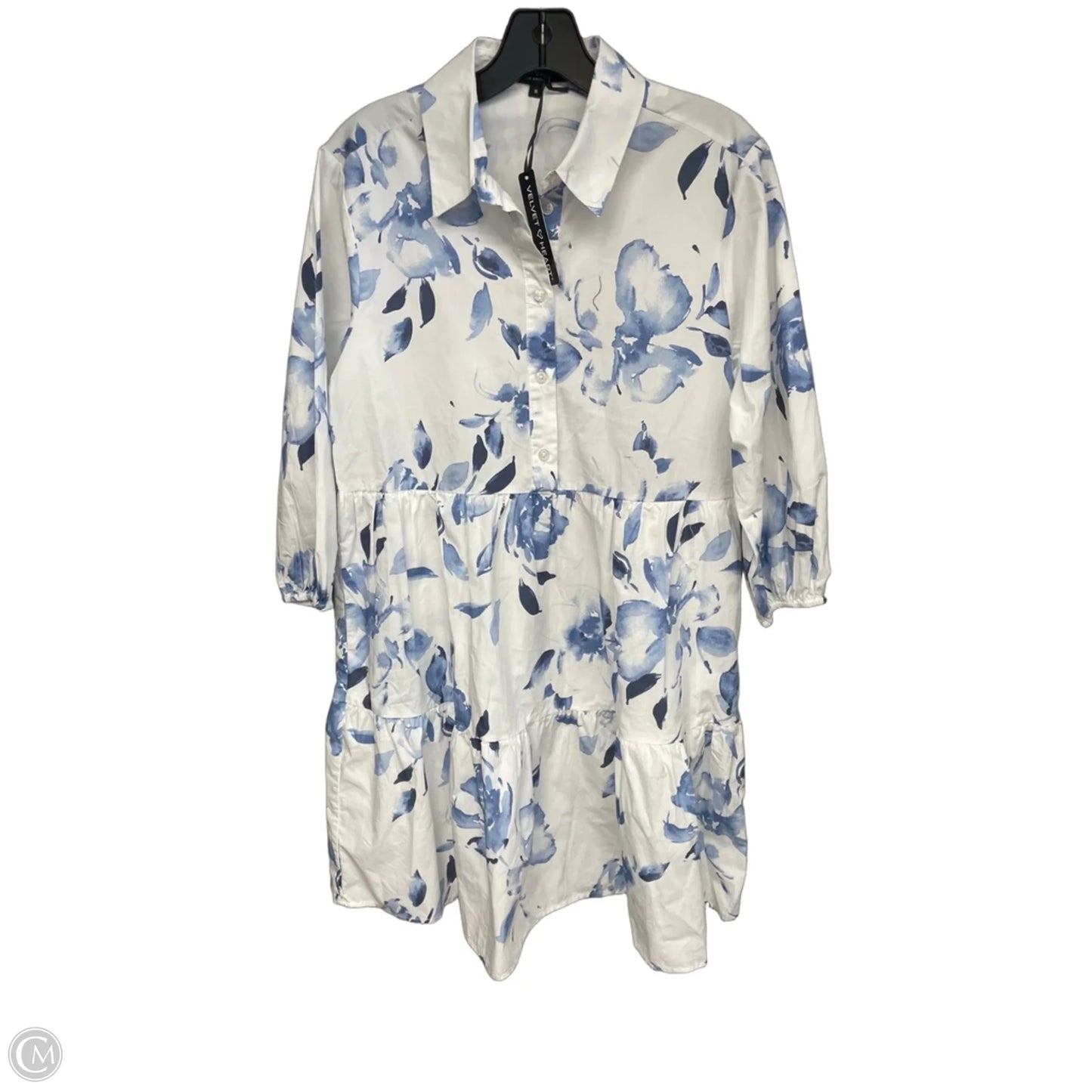 Dress Casual Short By Velvet Heart In Blue & White, Size: S