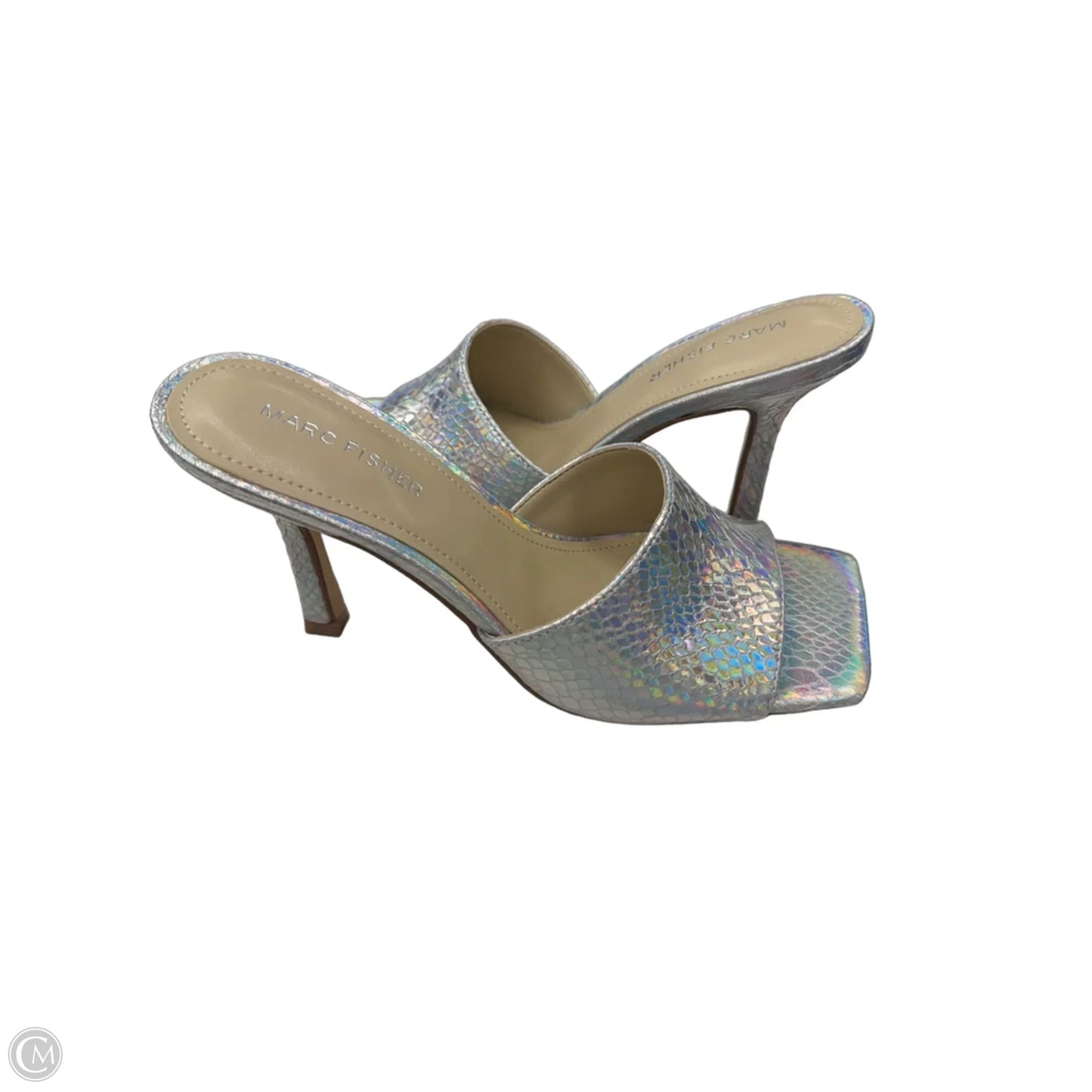 Shoes Heels Stiletto By Marc Fisher In Silver, Size: 8