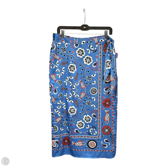 Skirt Midi By Rachel Zoe In Blue & White, Size: L