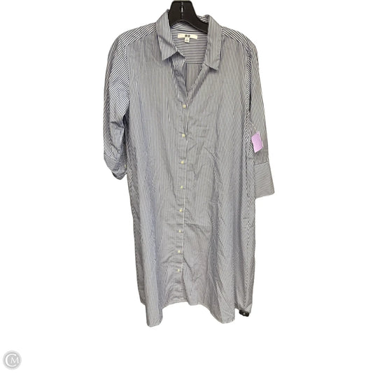 Dress Casual Midi By Uniqlo In Blue & White, Size: S