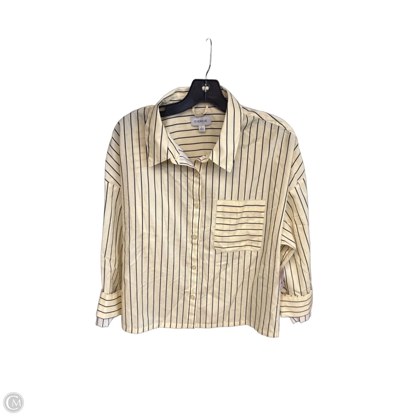 Top 3/4 Sleeve By Evereve In Yellow, Size: L