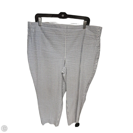 Pants Cropped By Jones And Co In Blue & White, Size: 18