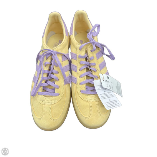 Shoes Sneakers By Adidas In Purple & Yellow, Size: 9