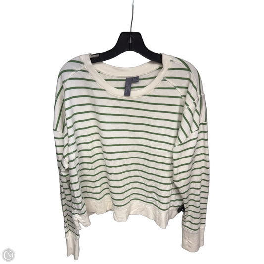 Sweatshirt Crewneck By Sweaty Betty In Cream & Green, Size: 12