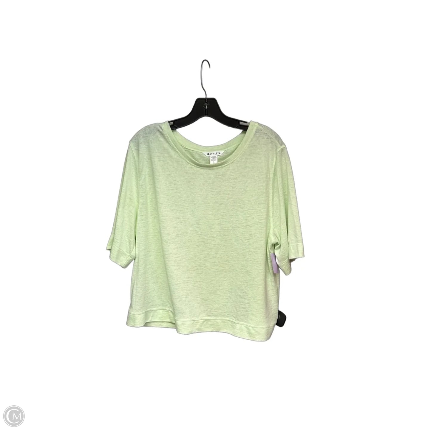 Top Short Sleeve By Athleta In Green, Size: L
