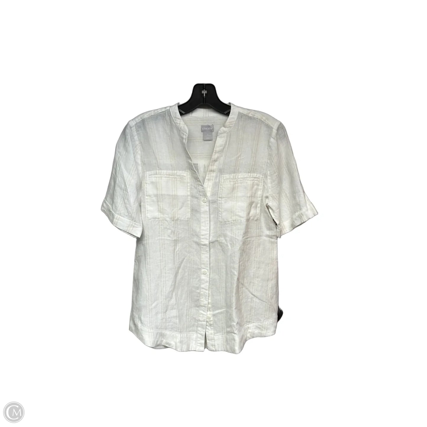 Top Short Sleeve By Chicos In White, Size: S