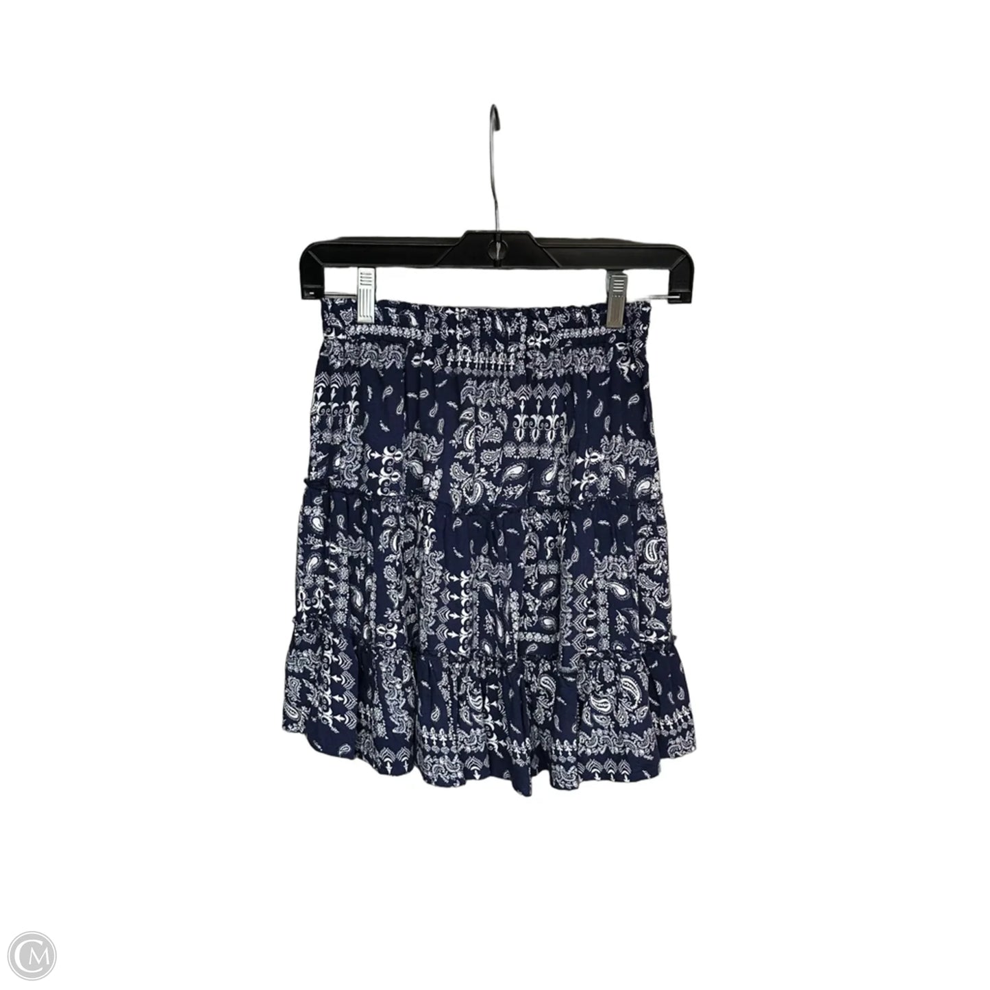 Skirt Mini & Short By Nicole Miller In Blue & White, Size: S