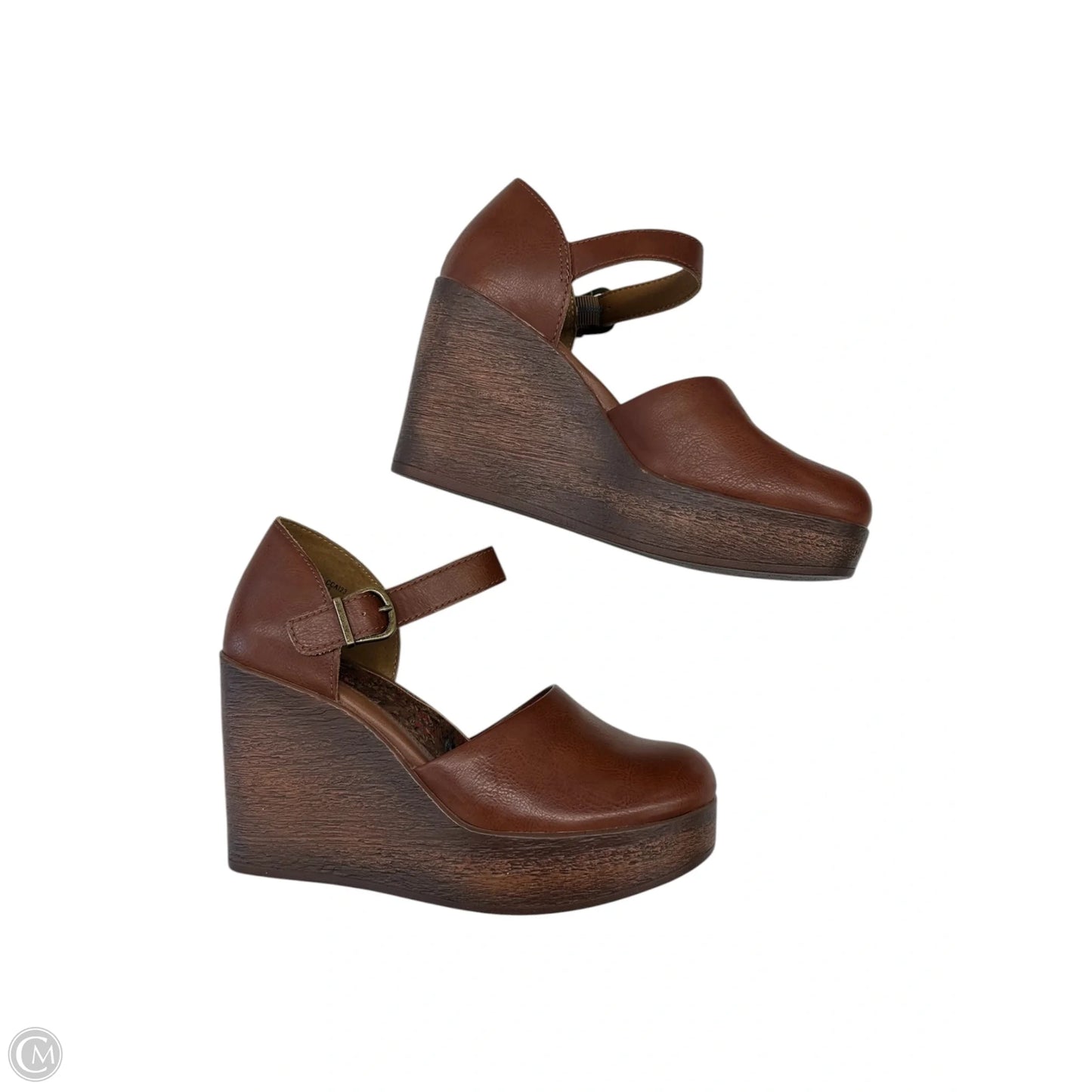 Shoes Heels Wedge By Boc In Brown, Size: 8