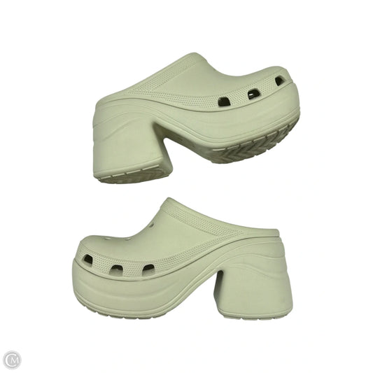 Shoes Heels Wedge By Crocs In Cream, Size: 7